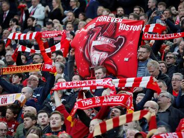 Soccer Football - Champions League Semi Final Second Leg - Liverpool v FC Barcelona - Anfield, Liverpool, Britain - May 7, 2019  Liverpool fans before the match     Action Images via Reuters/Carl Recine