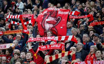 Soccer Football - Champions League Semi Final Second Leg - Liverpool v FC Barcelona - Anfield, Liverpool, Britain - May 7, 2019  Liverpool fans before the match     Action Images via Reuters/Carl Recine