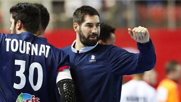 Porec (Croatia), 14/01/2018.- France&#039;s Nikola Karabatic reacts after the EHF European Men&#039;s Handball Championship 2018 group B match between Austria and France in Porec, Croatia, 14 January 2018. (Croacia, Balonmano, Francia) EFE/EPA/VALDRIN XHEMAJ