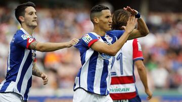 Fajr, durante un partido del Deportivo en el estadio del Granada.