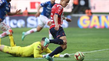 during the game Guadalajara vs Necaxa, corresponding to Round 14 of the Torneo Clausura 2023 of the Liga BBVA MX, at Akron Stadium, on April 08, 2023.
<br><br>
durante el partido Guadalajara vs Necaxa, Correspondiente a la Jornada 14 del Torneo Clausura 2023 de la Liga BBVA MX, en el Estadio Akron, el 08 de Abril de 2023.
