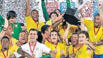 <b>CAMPEONES. </b>Brasil conquistó su noveno Suramericano Sub-20 tras ganar a Colombia.