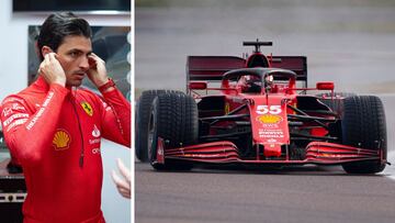 Sainz, con el Ferrari SF21 en Fiorano.