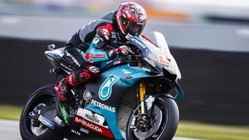 Petronas Yamaha SRT's French rider Fabio Quartararo rides during the free practice of the MotoGP on the TT circuit in Assen, the Netherlands, on June 28, 2019. (Photo by Vincent Jannink / ANP / AFP) / Netherlands OUT