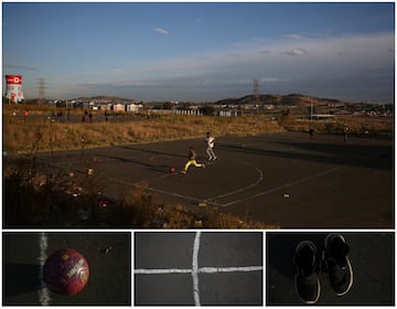 En cualquier lugar de Soweto, Sudáfrica, puede haber un campo de fútbol.