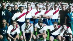 La plantilla de River Plate que gan&oacute; a Boca Juniors en 1942.