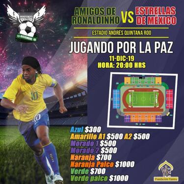 Ronaldinho jugará con estos históricos del futbol mexicano