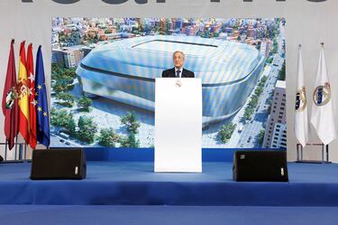 Florentino Pérez durante la presentación.