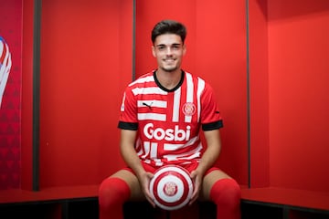 Marc Gutiérrez, durante su presentación como jugador del Girona.