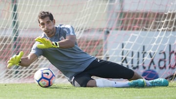 Iraizoz, en un entrenamiento.