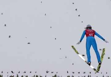 Estonia Kristjan trains for the Ski Jumping event