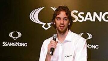 Pau Gasol, ayer, en Barcelona.