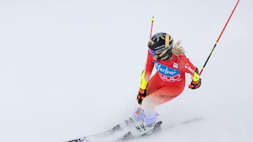 La ganadora Lara Gut-Behrami en la Copa del Mundo de Kronplatz, Italia, 30 January 2024.