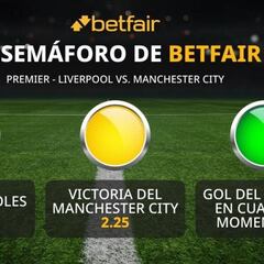 El semáforo de Betfair para el Liverpool vs. Manchester City