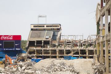 El avance de las obras de demolición del templo rojiblanco.