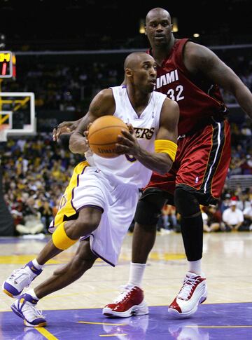 Kobe y Shaq, durante el partido.