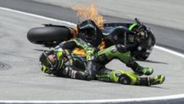 DURO APRENDIZAJE. Pol se ha caído 14 veces en su debut en MotoGP y la de Sepang fue muy aparatosa.