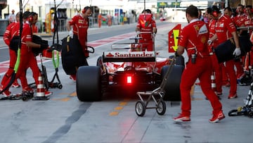 Formula One - F1 - Abu Dhabi Grand Prix - Yas Marina Circuit, Abu Dhabi, United Arab Emirates - November 25, 2017. Ferrari's Formula One driver Sebastian Vettel of getting back to the pit lane. REUTERS//Ahmed Jadallah
