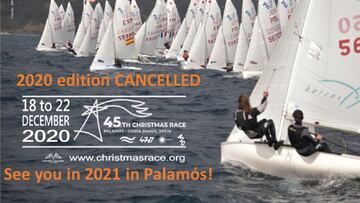 Cartel que anuncia la cancelación de la Christmas Race 2020 de Palamós.
