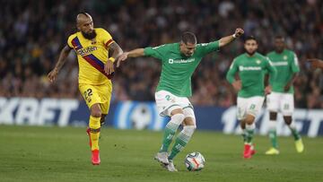 Guido Rodríguez, ante el Barcelona.