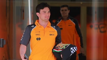 Formula One F1 - Mexico Grand Prix - Autodromo Hermanos Rodriguez, Mexico City, Mexico - October 24, 2025 McLaren's Pato O'Ward arrives before practice REUTERS/Eloisa Sanchez