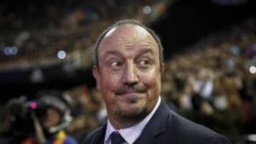 El entrenador del Real Madrid Rafa Benítez momentos antes de comenzar el partido frente al Valencia