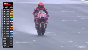El piloto español se quedó con la carrera corta del Gran Premio España de MotoGP pese a una caída.