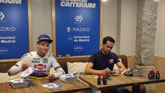 Mathieu van der Poel y Alberto Contador firman autógrafos en el Rodilla de Callao.