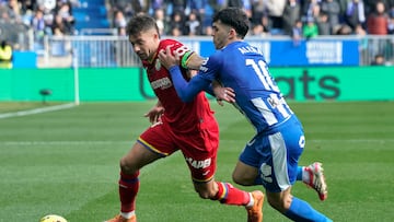 Aleñá contra el Getafe.