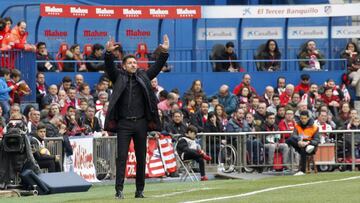 Simeone, en un partido con el Atlético.