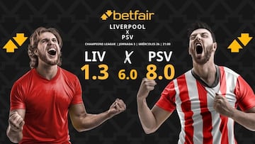 Liverpool vs. PSV Eindhoven: horario, dónde ver, pronósticos y clasificación