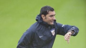 Ernesto Valverde, durante un entrenamiento.
