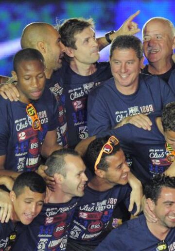 Tito Vilanova durante la celebración de la Copa del Rey ganada en 2012.