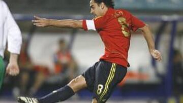 <b>CON SUERTE.</b> Xavi Hernández fue el autor del único tanto del encuentro.