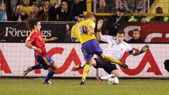 La &uacute;ltima visita de Espa&ntilde;a a Suecia, en 2006, se sald&oacute; con una derrota (2-0). Allback bate a Casillas en presencia de Puyol.