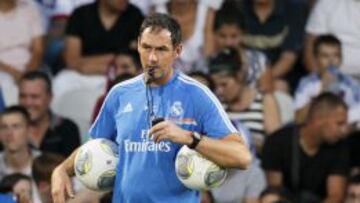 El segundo de Ancelotti, durante un entrenamiento.