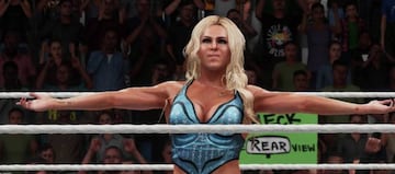 Charlotte Flair en una captura del WWE 2K18.