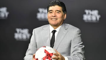 Maradona durante la gala de The Best organizada por la FIFA.