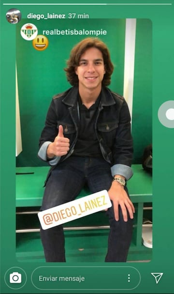 Diego Lainez estuvo presente en el Betis-Real Madrid