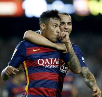 Neymar celebra el segundo gol del Barcelona.