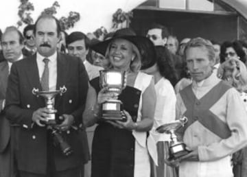 Claudio Carudel con la dueña de la cuadra Rosales Marita Villalonga