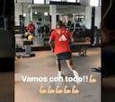 Vidal mostró su intensa recuperación en el gimnasio
