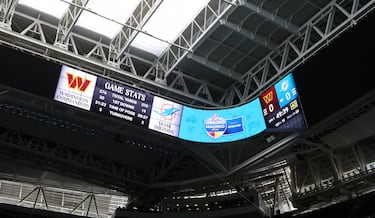 360-degree scoreboard at the top of the Bernabéu stadium.