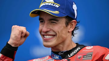 Marc Márquez celebra la victoria en el GP de Argentina.