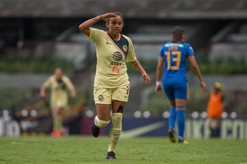 La futbolista de 19 años es una de las pilares en el ataque del América tras disputar 14 partidos en el torneo anterior. 