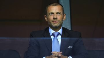 Aleksander Ceferin looks on during the UEFA Super Cup between Real Madrid and Atletico Madrid at Lillekula Stadium on August 15, 2018 in Tallinn, Estonia.