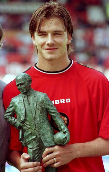 David Beckham en 1997 con el Manchester United.