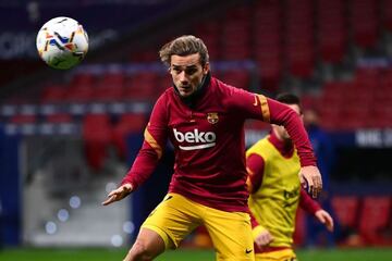 Antoine Griezmann, antes del partido que el Barcelona disputó en el Wanda Metropolitano.