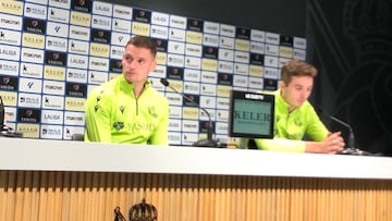 Sergio Gómez en la sala de prensa de Zubieta.