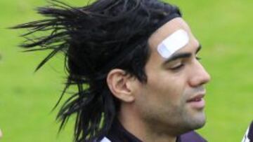 Falcao en un entrenamiento